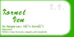 kornel ven business card